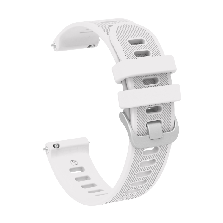 For Honor Watch ES 20mm Silicone Twill Watch Band(White)