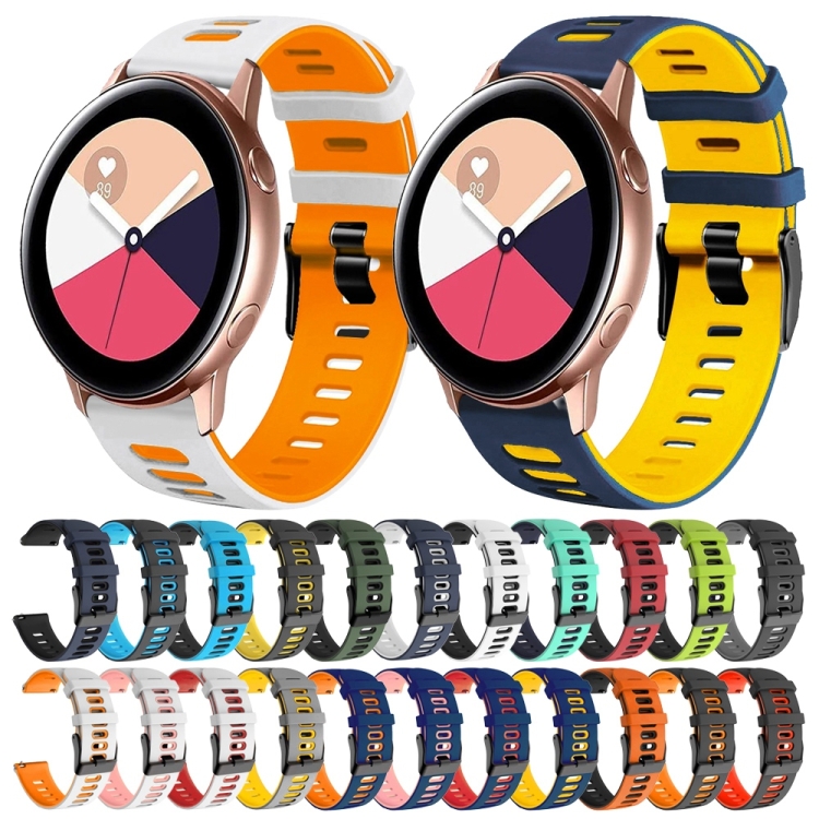 For Samsung Galaxy Watch Active 20mm Two-Color Silicone Watch