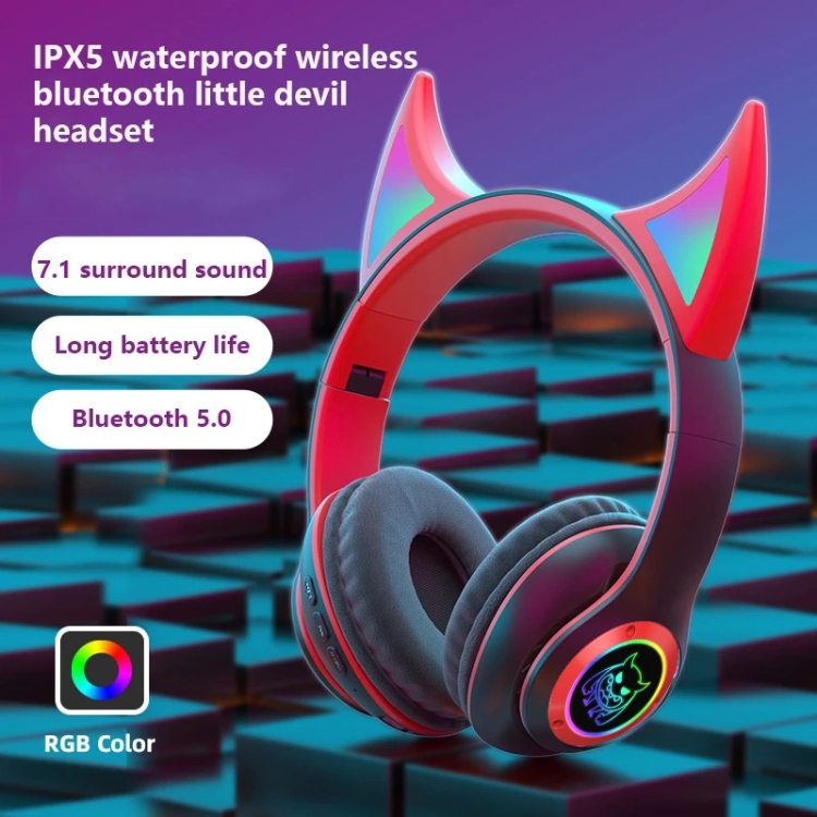 STN25 Devil Ear RGB Light Kabelloses Musik-Headset für Kinder mit