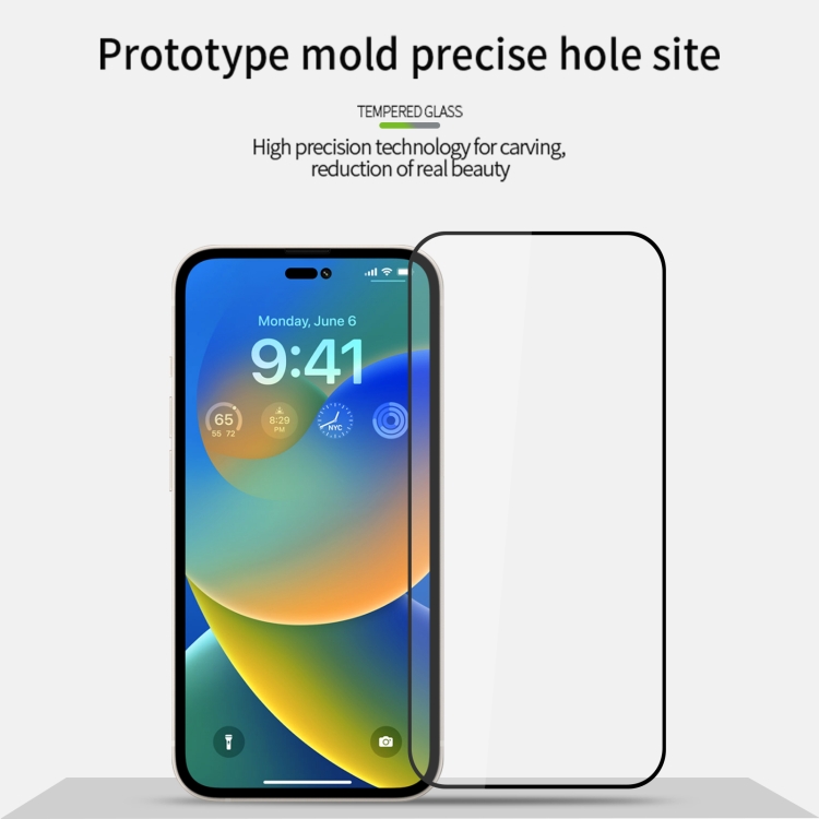 For iPhone 14 Pro PINWUYO 9H 2.5D Full Screen Tempered Glass Film(Black) For iPhone 14 Pro PINWUYO 9H 2.5D Full Screen Tempered Glass Film(Black)