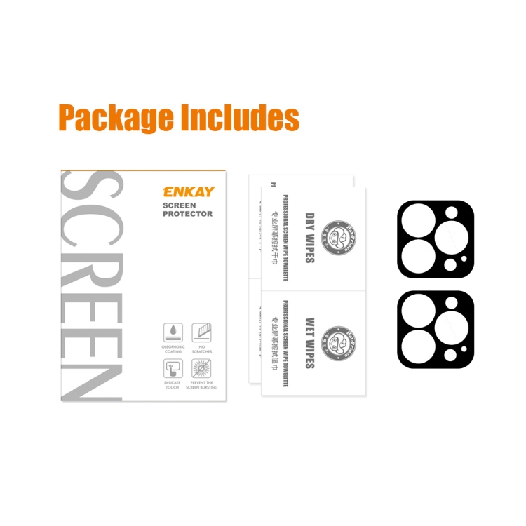 For iPhone 14 Pro / 14 Pro Max 2pcs ENKAY 9H Rear Lens Tempered Glass Film For iPhone 14 Pro / 14 Pro Max 2pcs ENKAY 9H Rear Lens Tempered Glass Film