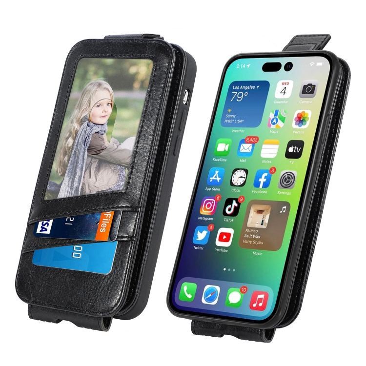 For iPhone 14 Zipper Wallet Vertical Flip Leather Phone Case(Black) For iPhone 14 Zipper Wallet Vertical Flip Leather Phone Case(Black)