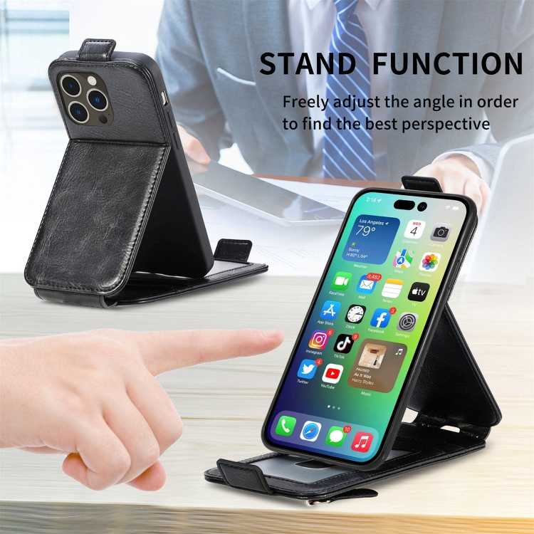 For iPhone 14 Pro Max  Zipper Wallet Vertical Flip Leather Phone Case(Black)