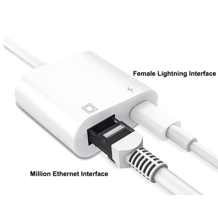 ENKAY Hat-Prince 2 in 1 8 Pin Male to Female 8 Pin + RJ45 Ethernet LAN Network Adapter