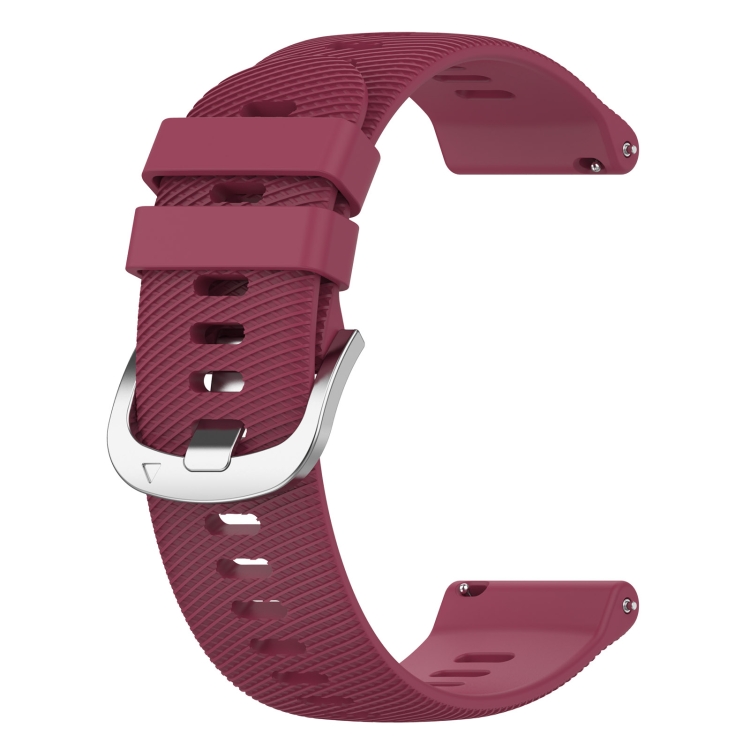 Para Garmin Forerunner 645 Music 20 mm Correa de reloj de silicona suave de  color sólido (rojo vino)