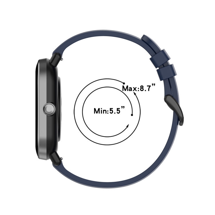 Para Amazfit GTS 2 Mini 20 mm Correa de reloj de silicona suave de color  sólido (negro)