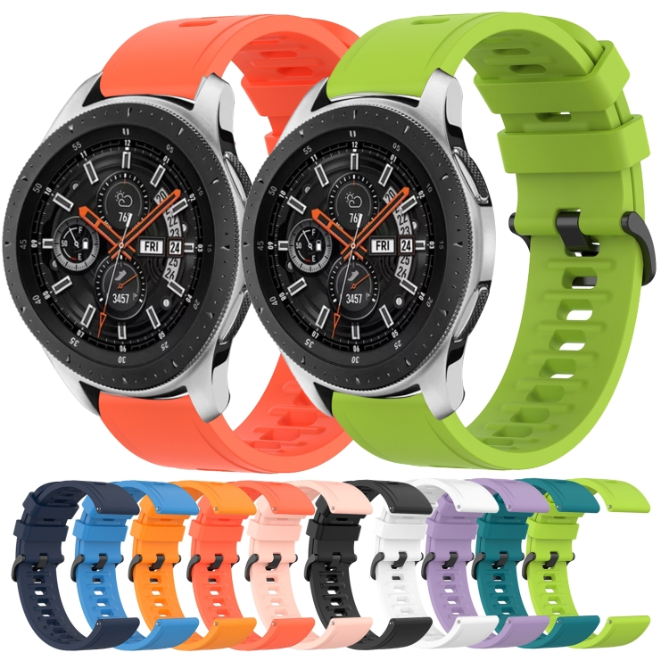 For Samsung Galaxy Watch 46mm 22mm Solid Color Soft Silicone Watch Band Green