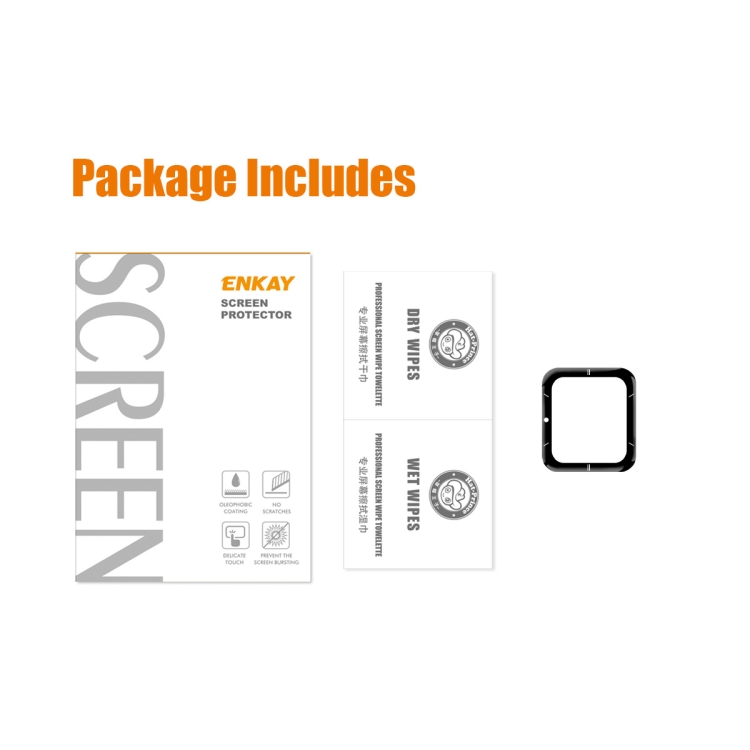5 pièces pour Garmin Venu SQ 2 ENKAY 3D couverture complète bord PC souple  + Film de protection d'écran PMMA HD (Version Sport)