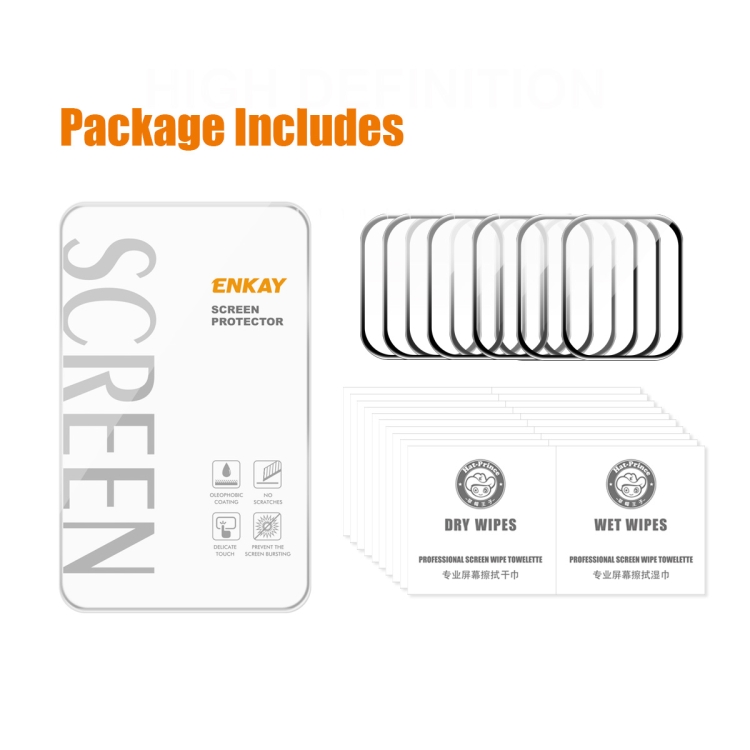 10 PCS ENKAY 3D Soft PC Edge PMMA Screen Film For Apple Watch Ultra / Ultra 2 / Ultra 3 49mm 10 PCS ENKAY 3D Soft PC Edge PMMA Screen Film For Apple Watch Ultra / Ultra 2 / Ultra 3 49mm