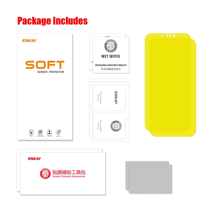 2 PCS ENKAY Full Glue Explosion-proof Hydrogel Film For iPhone 14 / 13 / 13 Pro 2 PCS ENKAY Full Glue Explosion-proof Hydrogel Film For iPhone 14 / 13 / 13 Pro