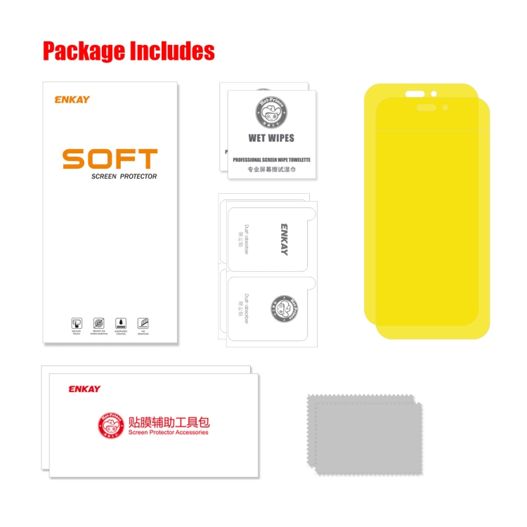 2 PCS ENKAY Full Glue Explosion-proof Hydrogel Film For iPhone 14 Pro