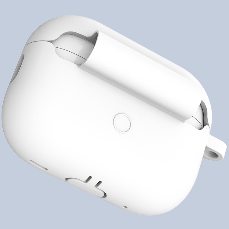 For Apple AirPods Pro 2 2022 ENKAY Thickened Silicone Protective Case with Keychain(White) For Apple AirPods Pro 2 2022 ENKAY Thickened Silicone Protective Case with Keychain(White)