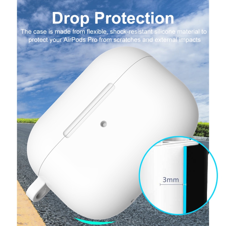 For Apple AirPods Pro 2 2022 ENKAY Thickened Silicone Protective Case with Keychain(White) For Apple AirPods Pro 2 2022 ENKAY Thickened Silicone Protective Case with Keychain(White)