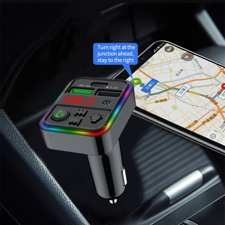 Kit Vivavoce bluetooth FM MP3 USB per Auto smartphone caricabatterie CAR F2