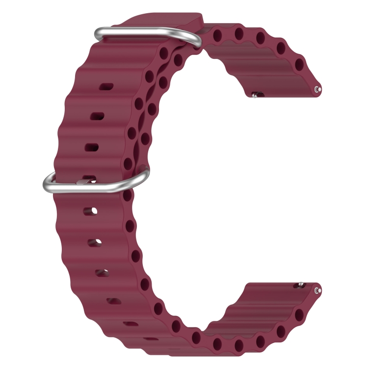 For Honor Watch ES 20mm Ocean Style Silicone Solid Color Watch Band(Wine  Red)