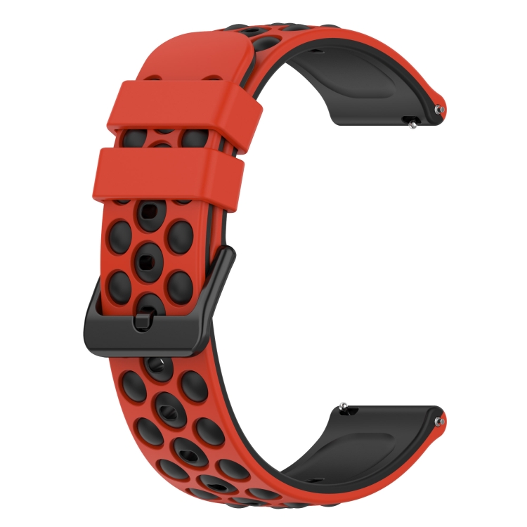 Per Amazfit GTS 2 Mini 20mm Cinturino in silicone bicolore verticale (nero  + rosso)