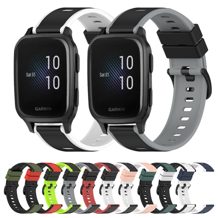 Garmin Venu SQ 20mm 2色シリコン時計バンド (オリーブグリーン