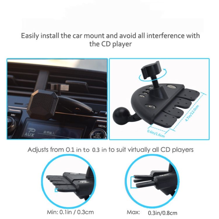 CD008 360-Grad-starker Magnet-Auto-CD-Steckplatz, magnetische Handyhalterung