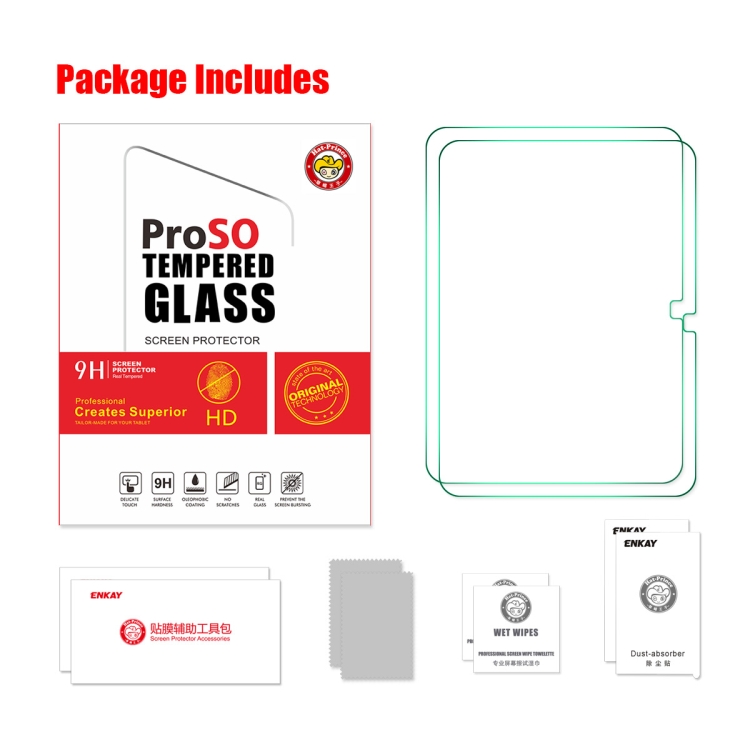 For iPad 10th Gen 10.9 2022 2pcs ENKAY 0.33mm Explosion-proof Anti-Scratch Tempered Glass Film