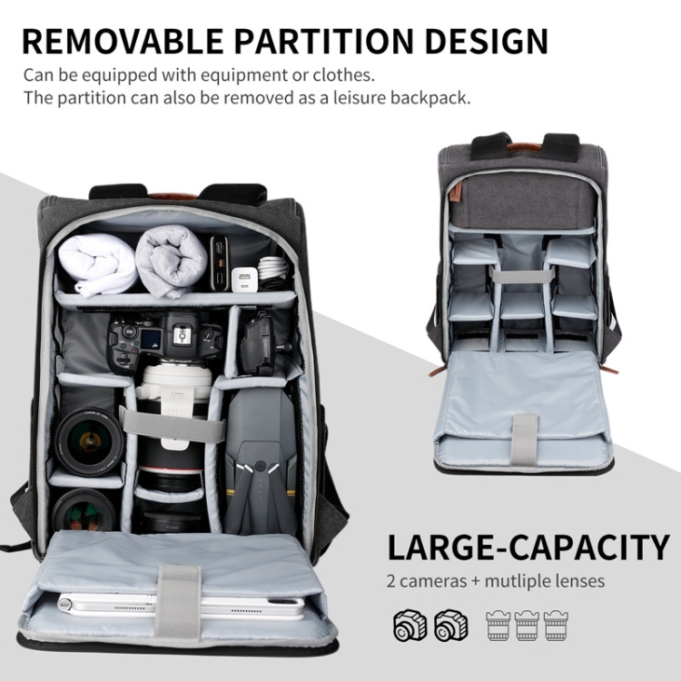 K&F CONCEPT KF13.104 2 in 1 Large Capacity Professional Camera Backpack ...