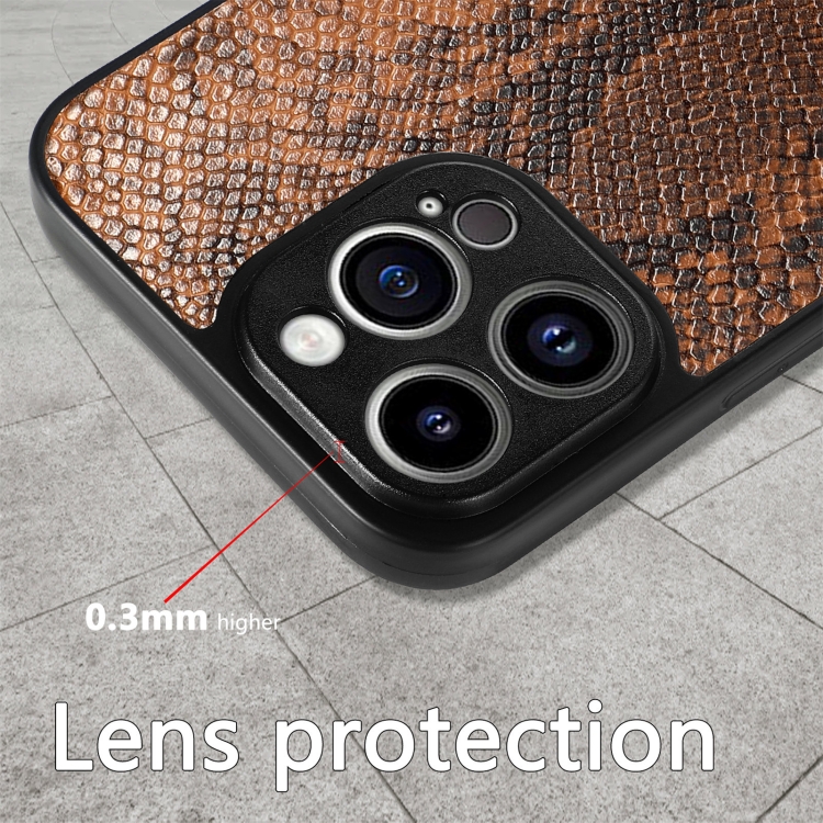 For iPhone 14 Pro Max Snakeskin Leather Back Cover Phone Case(Brown) For iPhone 14 Pro Max Snakeskin Leather Back Cover Phone Case(Brown)