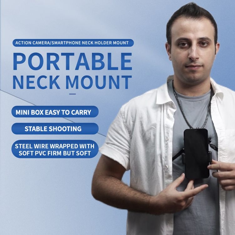 Soporte de cuello ajustable perezoso de cuello estándar para teléfonos inteligentes con cámara de acción GoPro - B1