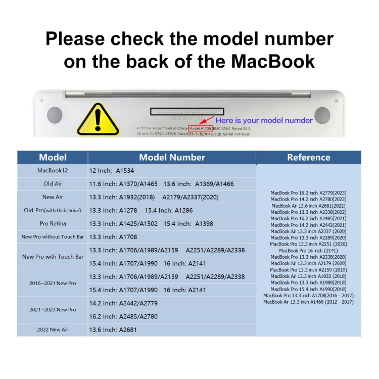 ENKAY pour Macbook Air 13,3 pouces (version US) / A1369 / A1466