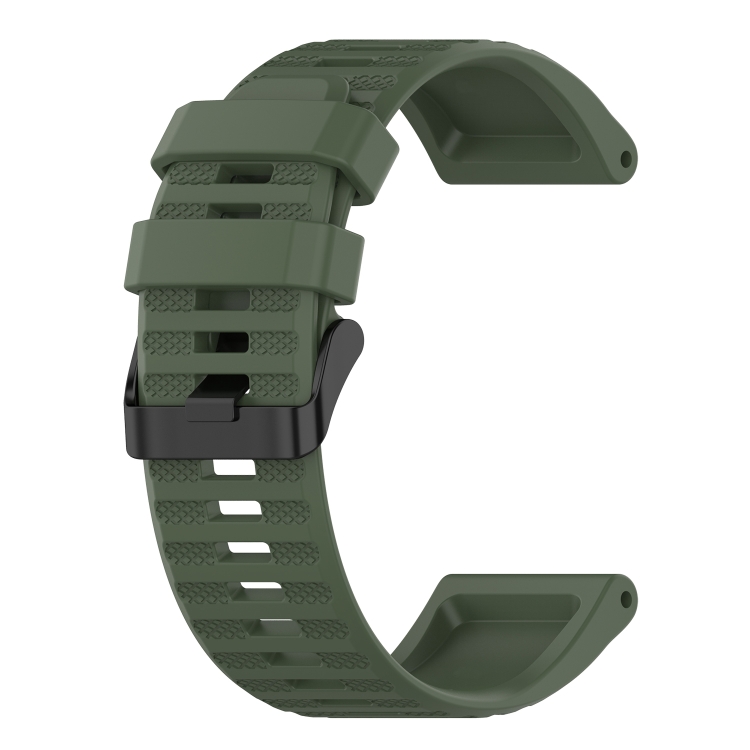 For Garmin Fenix 3 Sapphire 26mm Horizontal Texture Silicone Watch Band with Removal Tool Army Green