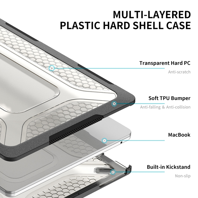 For MacBook Air 13.6 2022/2024 A2681 (M2) / A3113 (M3) ENKAY Hat-Prince 3 in 1 Protective Bracket Case Cover Hard Shell with TPU Keyboard Film / Anti-dust Plugs, Version:EU(Black) For MacBook Air 13.6 2022/2024 A2681 (M2) / A3113 (M3) ENKAY Hat-Prince 3 in 1 Protective Bracket Case Cover Hard Shell with TPU Keyboard Film / Anti-dust Plugs, Version:EU(Black)