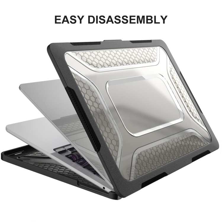 For MacBook Air 13.6 2022/2024 A2681 (M2) / A3113 (M3) ENKAY Hat-Prince 3 in 1 Protective Bracket Case Cover Hard Shell with TPU Keyboard Film / Anti-dust Plugs, Version:EU(Black) For MacBook Air 13.6 2022/2024 A2681 (M2) / A3113 (M3) ENKAY Hat-Prince 3 in 1 Protective Bracket Case Cover Hard Shell with TPU Keyboard Film / Anti-dust Plugs, Version:EU(Black)