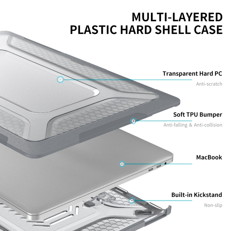 For MacBook Pro 16 A2141 ENKAY Hat-Prince 3 in 1 Protective Bracket Case Cover Hard Shell with TPU Keyboard Film / Anti-dust Plugs, Version:EU(Black) For MacBook Pro 16 A2141 ENKAY Hat-Prince 3 in 1 Protective Bracket Case Cover Hard Shell with TPU Keyboard Film / Anti-dust Plugs, Version:EU(Black)