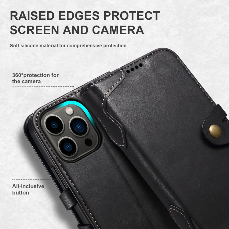 Suteni Calf Texture Buckle Wallet Leather Phone Case For iPhone 14(Black) Suteni Calf Texture Buckle Wallet Leather Phone Case For iPhone 14(Black)