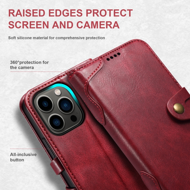 Suteni Calf Texture Buckle Wallet Leather Phone Case For iPhone 14 Pro(Red) Suteni Calf Texture Buckle Wallet Leather Phone Case For iPhone 14 Pro(Red)