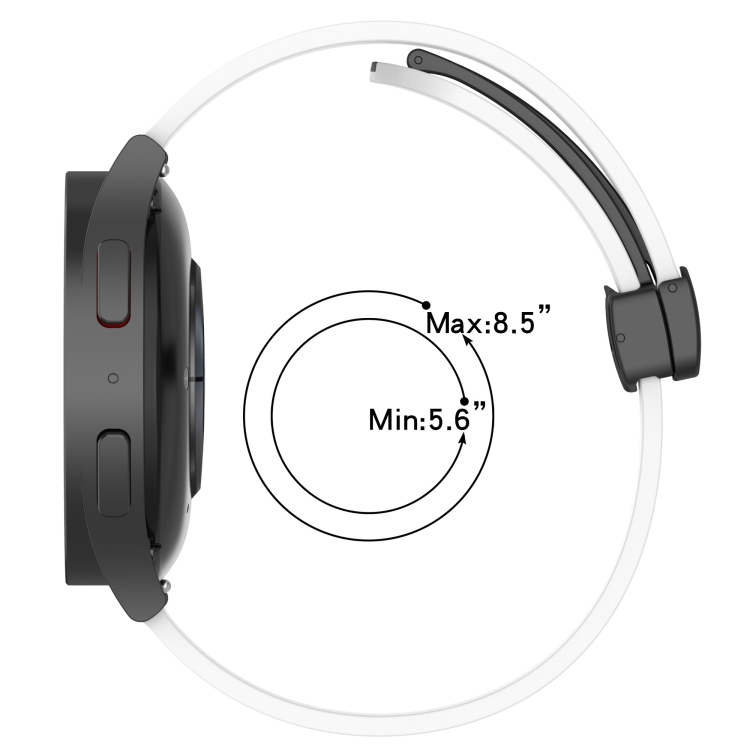 Para Amazfit GTS 4 20 mm Correa de reloj de silicona con cierre magnético  plegable (negro