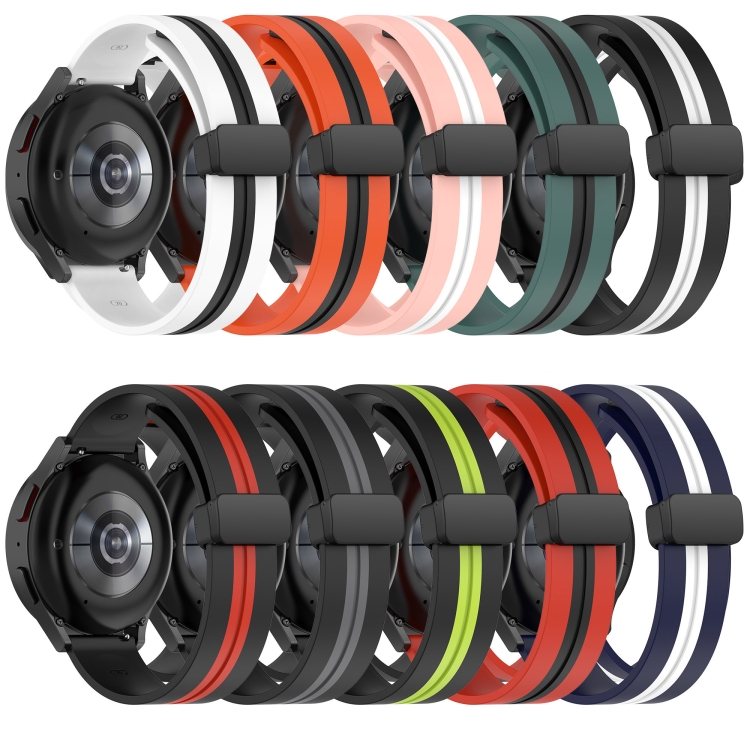 Per Amazfit GTS 2 Mini 20mm Cinturino in silicone con chiusura magnetica  pieghevole (nero + verde