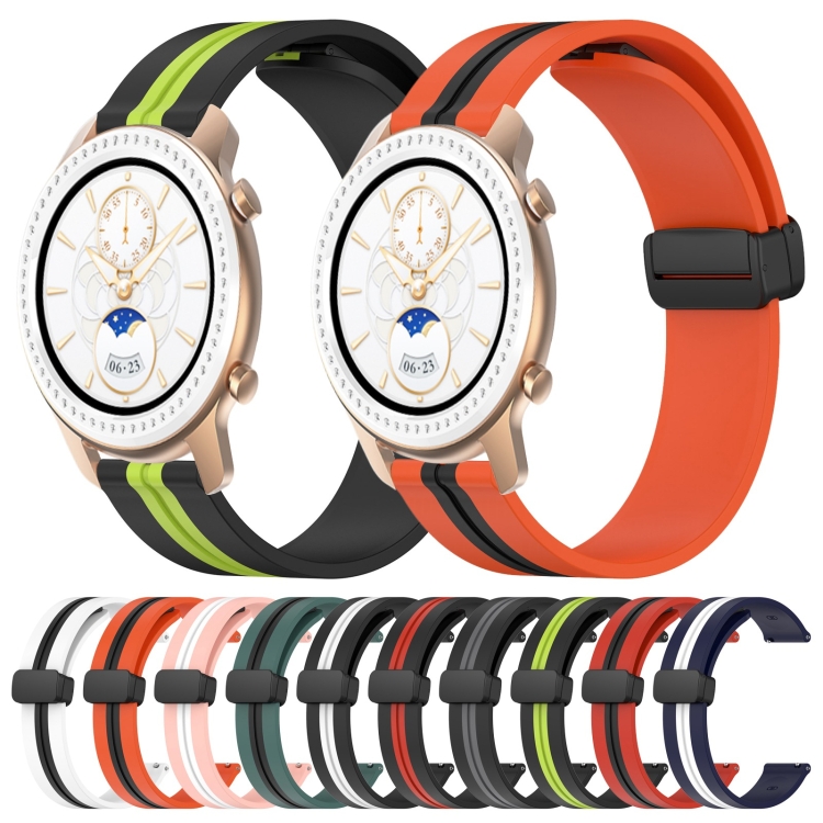 Para Amazfit GTR Mini Correa de reloj de silicona con cierre magnético  plegable de 20 mm (blanco)