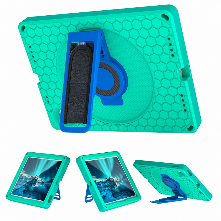 For iPad 10th Gen 10.9 2022 360 Rotation Stand EVA Hard PC Tablet Case with Strap(Glacier+Blue) For iPad 10th Gen 10.9 2022 360 Rotation Stand EVA Hard PC Tablet Case with Strap(Glacier+Blue)