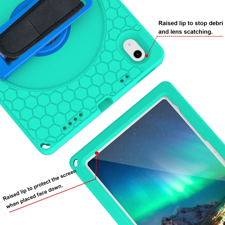 For iPad 10th Gen 10.9 2022 360 Rotation Stand EVA Hard PC Tablet Case with Strap(Glacier+Blue) For iPad 10th Gen 10.9 2022 360 Rotation Stand EVA Hard PC Tablet Case with Strap(Glacier+Blue)