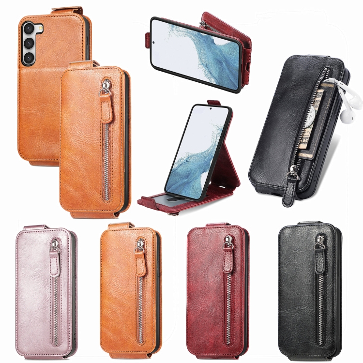For Samsung Galaxy S23 5G Zipper Wallet Vertical Flip Leather Phone Case(Black) For Samsung Galaxy S23 5G Zipper Wallet Vertical Flip Leather Phone Case(Black)