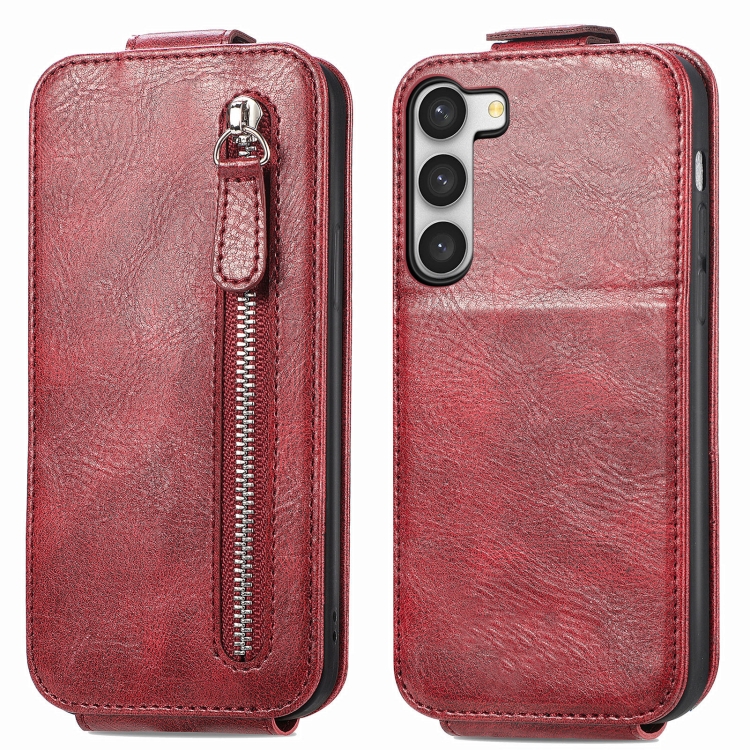 For Samsung Galaxy S23 Ultra 5G Zipper Wallet Vertical Flip Leather Phone Case(Red) For Samsung Galaxy S23 Ultra 5G Zipper Wallet Vertical Flip Leather Phone Case(Red)