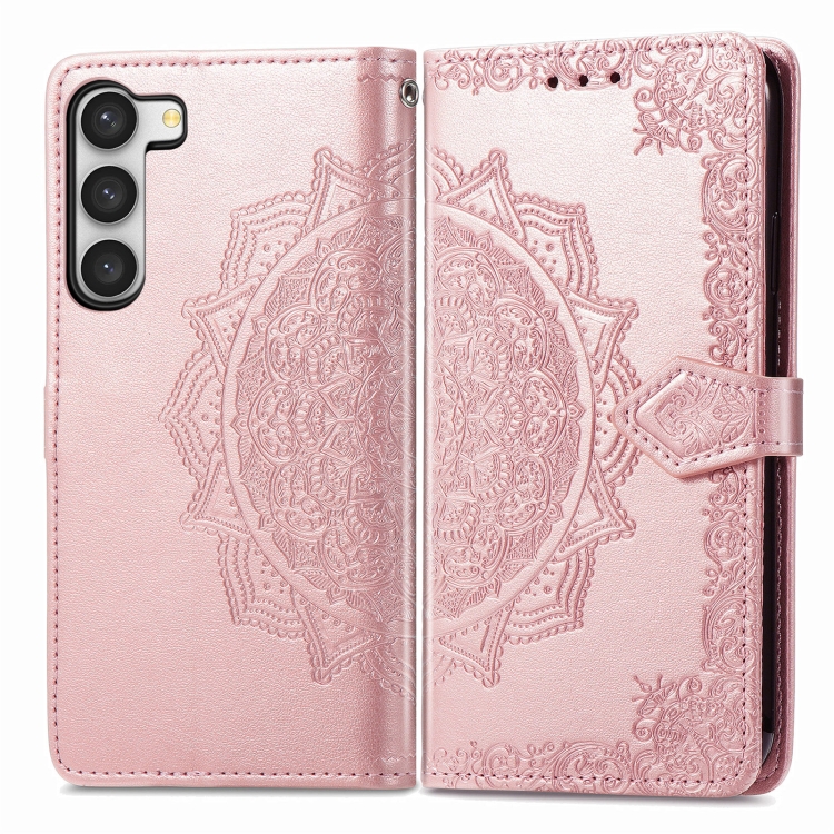 For Samsung Galaxy S23 Plus 5G Mandala Flower Embossed Leather Phone Case(Rose Gold) For Samsung Galaxy S23 Plus 5G Mandala Flower Embossed Leather Phone Case(Rose Gold)