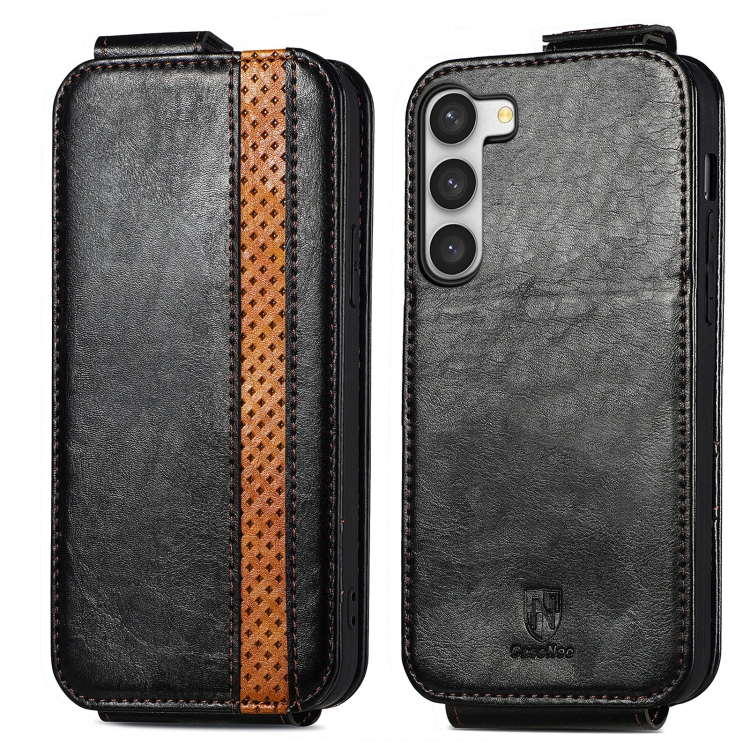 For Samsung Galaxy S23+ 5G Splicing Wallet Card Holder Vertical Flip Leather Phone Case(Black) For Samsung Galaxy S23+ 5G Splicing Wallet Card Holder Vertical Flip Leather Phone Case(Black)