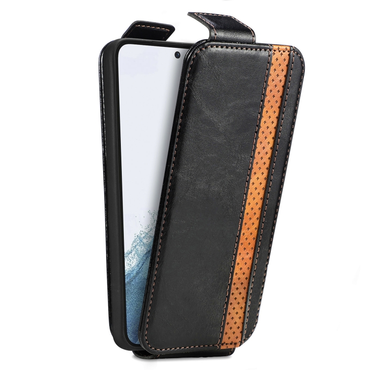 For Samsung Galaxy S23+ 5G Splicing Wallet Card Holder Vertical Flip Leather Phone Case(Black) For Samsung Galaxy S23+ 5G Splicing Wallet Card Holder Vertical Flip Leather Phone Case(Black)