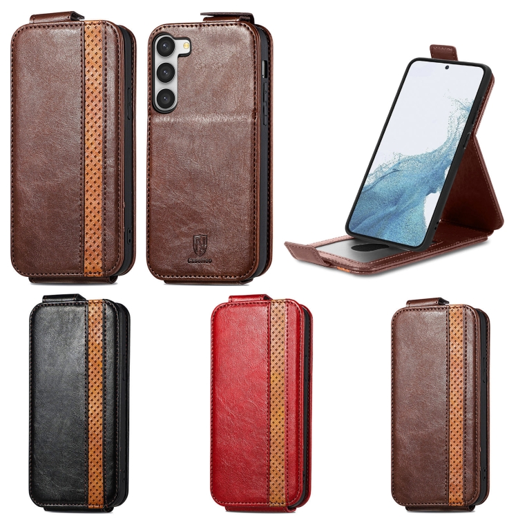 For Samsung Galaxy S23+ 5G Splicing Wallet Card Holder Vertical Flip Leather Phone Case(Black) For Samsung Galaxy S23+ 5G Splicing Wallet Card Holder Vertical Flip Leather Phone Case(Black)