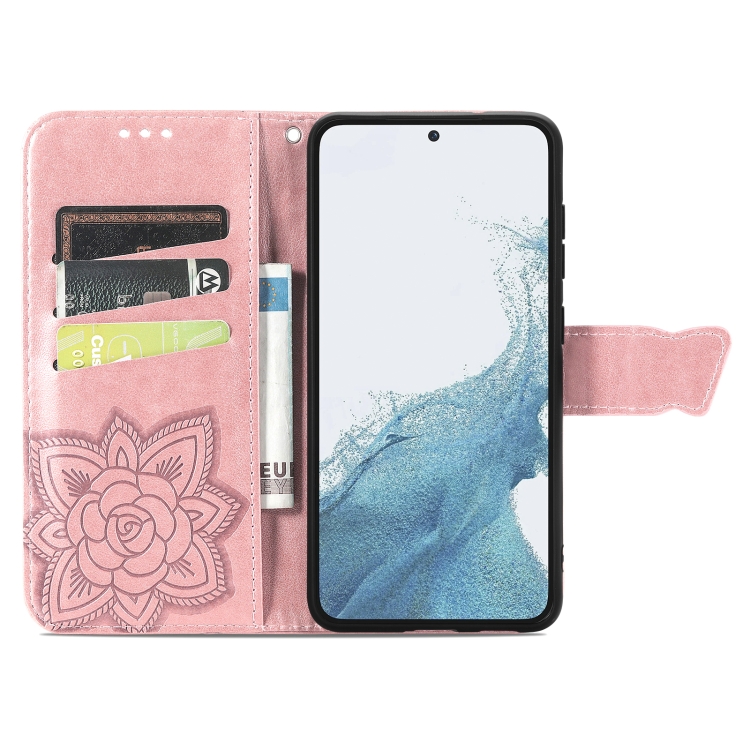 For Samsung Galaxy S23+ 5G Butterfly Love Flower Embossed Leather Phone Case(Rose Gold) For Samsung Galaxy S23+ 5G Butterfly Love Flower Embossed Leather Phone Case(Rose Gold)