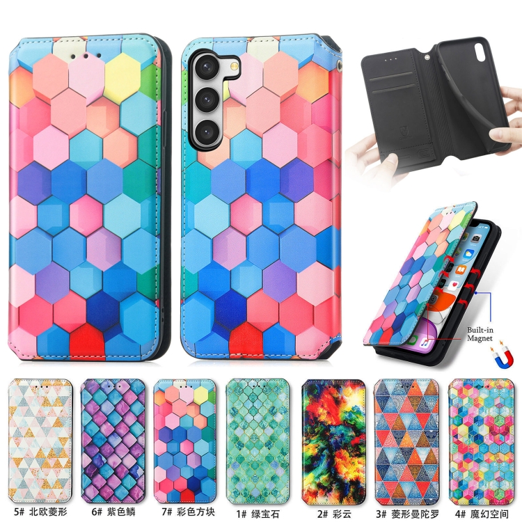 For Samsung Galaxy S23+ 5G CaseNeo Colorful Magnetic Leather Phone Case(Emerald) For Samsung Galaxy S23+ 5G CaseNeo Colorful Magnetic Leather Phone Case(Emerald)