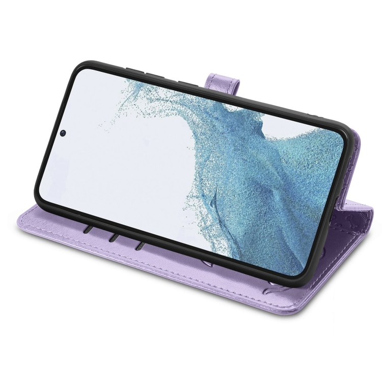 For Samsung Galaxy S23+ 5G Cute Cat and Dog Embossed Leather Phone Case(Purple) For Samsung Galaxy S23+ 5G Cute Cat and Dog Embossed Leather Phone Case(Purple)