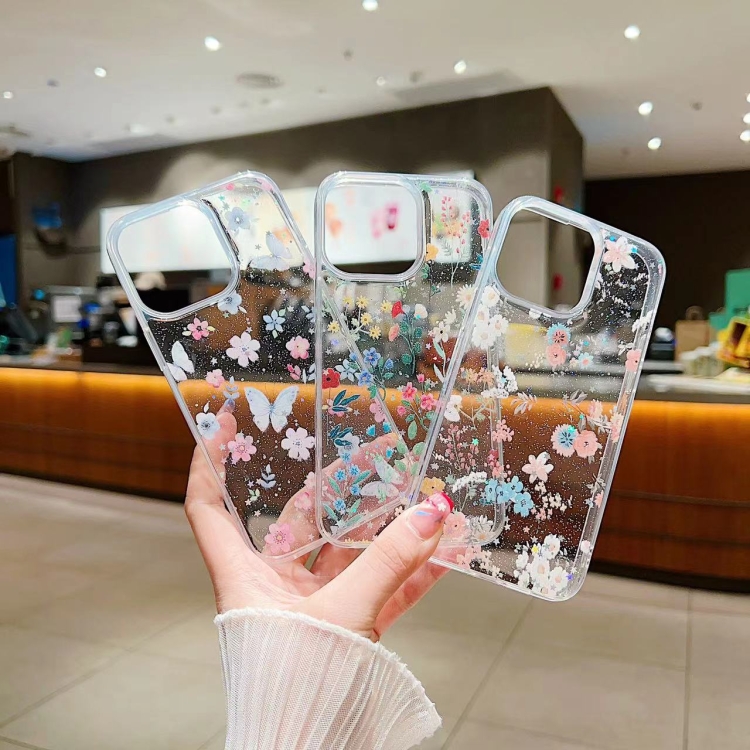 For iPhone 16 Fresh Small Floral Epoxy TPU Phone Case(D04 Colorful Floral) - B2