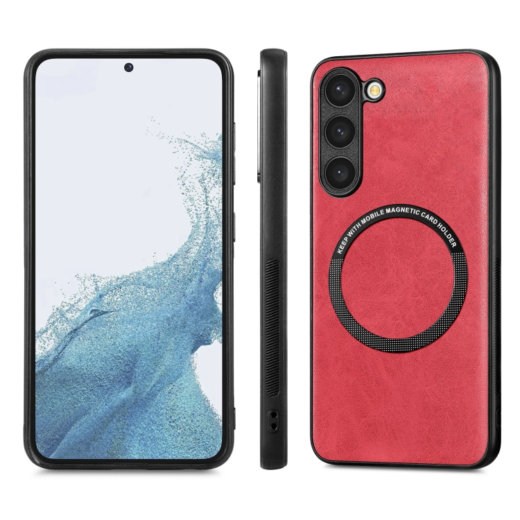 For Samsung Galaxy S23+ 5G Solid Color Leather Back Cover Magsafe Phone Case(Red) For Samsung Galaxy S23+ 5G Solid Color Leather Back Cover Magsafe Phone Case(Red)