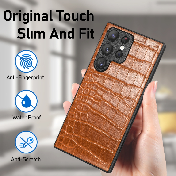 For Samsung Galaxy S23 Ultra 5G Crocodile Grain Leather Back Cover Phone Case(Black) For Samsung Galaxy S23 Ultra 5G Crocodile Grain Leather Back Cover Phone Case(Black)